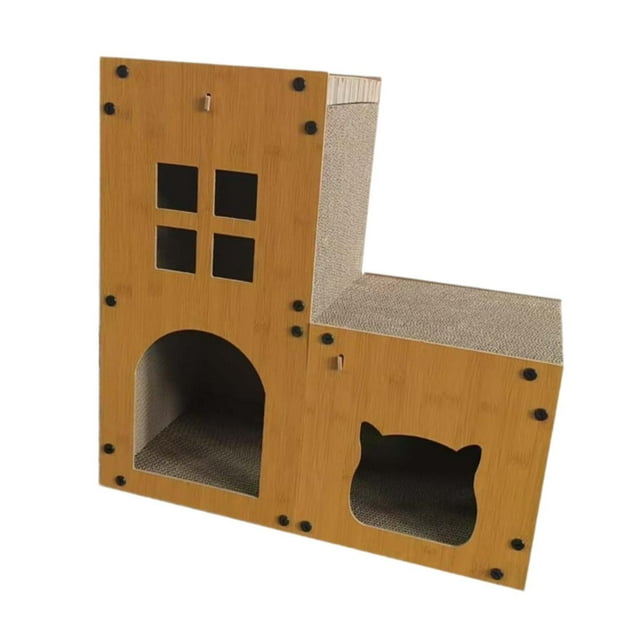 Casa rascadora para gatos, centro de juegos y actividades, relax, mueble para gatos de doble capa, cama rascadora para gatos pequeños, medianos y gran