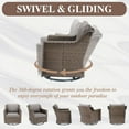 thumbnail image 6 of PARKWELL 9 Pieces Outdoor Patio Furniture Set 9-Seat High Back Wicker Conversation Set with Swivel Glider Chairs,Brown Wicker Gray Cushion, 6 of 13