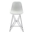 thumbnail image 2 of zuo modern 100582 zip counter chair, white, molded scoop seat in abs plastic, architectural base is made of steel with a polished chrome finish, dimensions 19"w x 39"h x 20.3"l, 2 of 5