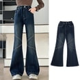thumbnail image 5 of Grils Denim Pants Straight Leg Pants Slim Fit Bootcut Trousers Size 4-5T ,Blue, 5 of 8