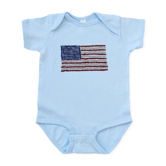 CafePress - Glitter Flag Infant Bodysuit - Baby Light Bodysuit, Size Newborn - 24 Months