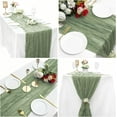 thumbnail image 7 of Cterwk Cheesecloth Table Runner Rustic Long Table Runner Romantic Table Runner for Wedding Birthday Party, 35" x 70", 7 of 7
