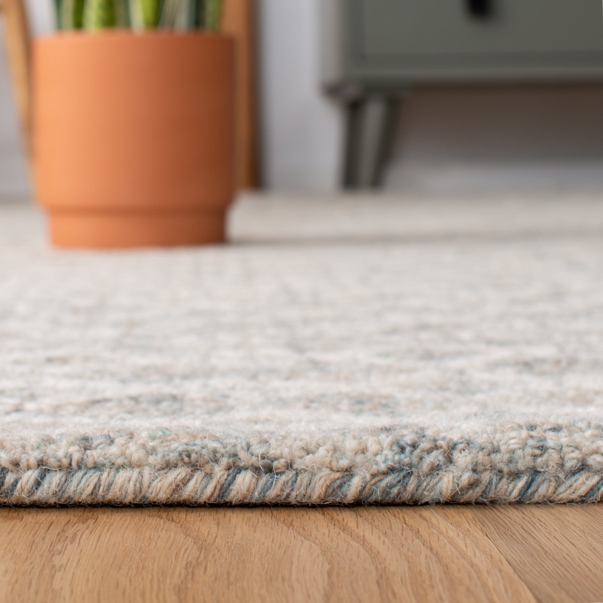 SAFAVIEH Abstract Ryder Abstract Wool Area Rug, Ivory/Gray, 5' x 7'6"