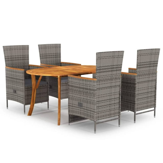 vidaXL Ensemble de Salle à Manger de Jardin 5 Pcs Gris
