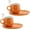 Orange, variant on Servette Home 2 Orange Ceramic Polka Dot Coffee Mugs Sets with Plate and Spoon - 11oz