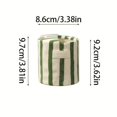thumbnail image 1 of Taza de café de cerámica pintada a mano, taza termo con diseño de rayas, taza de jugo de café con leche antideslizante, regalo de San Valentín, Navidad, Día de la Madre, 1 of 2