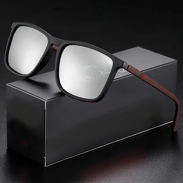 Typpkmm Classic Square Men'S Sunglasses Comfortable Lightweight Frame Glasses Ideal for Travel Photography Gifts Black