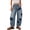 01 Blue, variant on Women's Mid Waist Barrel Jeans, Chic Pattern Stretchy Streetwear Baggy Boyfriend Denim Pants with Pockets