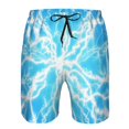 thumbnail image 3 of Logiee Light blue flash Print Mens Swim Trunks Quick Dry Board Shorts,Breathable Hawaii Beach Shorts Swimwear Bathing Suits-XX-Large, 3 of 6