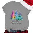 thumbnail image 4 of Lroveb Christmas Shirts for Women Print Round Neck Short Sleeve T Shirt Top Graphic T Shirts, 4 of 5