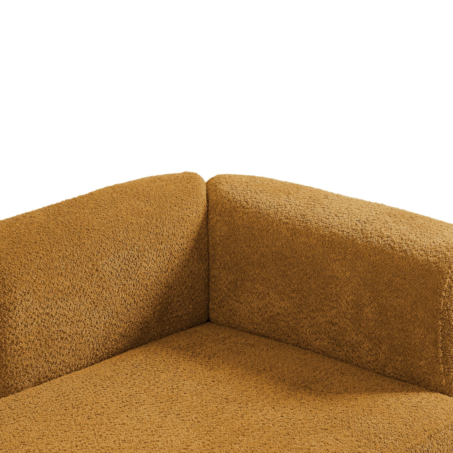 Hommoo 64" Boucle Upholstered Chaise Lounge Chair, Modern Tufted Leisure Sofa Chaise Sofa for Living Room, with Right Arm, Orange