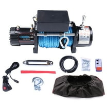 ECCPP NEW 12V Electric Winch Synthetic Rope Truck For Jeep 13000LB Trailer 4WD with Waterproof Soft Winch Cover