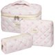 thumbnail image 1 of Bolsa de maquillaje Senbowe Floral, 3 unidades, tamaño grande, acolchada, de algodón, 1 of 8