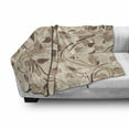 thumbnail image 3 of Ivory Soft Flannel Fleece Blanket, Autumn Leaves in Faded Earthen Tones Fall Season Branches Romance Illustration, Cozy Plush for Indoor and Outdoor Use, 60" x 80", Cream Umber Cocoa, by Ambesonne, 3 of 6