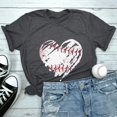 thumbnail image 2 of T-Shirt à Manches Courtes pour Femmes Liquidation T-Shirt en Chiffon pour Femmes T-Shirt de Baseball pour Femmes Amour Classique Col Rond Décontracté T-Shirt de Baseball à Manches Courtes, 2 of 6