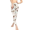 thumbnail image 2 of DISNIMO Hedgehog Mushroom Printed High Waisted Workout Leggings for Women, Yoga Pants Leggings Tummy Control Workout Yoga Pants for Sport, White, XS, 2 of 6
