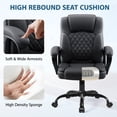 thumbnail image 6 of COOLHUT Office Chair, Big and Tall Office Chair 400LBS, Wide Seat Ergonomic Computer Desk Chair, High Back Executive PU Leather Chair, Black, 6 of 10