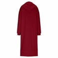 thumbnail image 6 of Wlynlyn Womens Hoodies Dress Long Sleeve Drawstring V Neck Casual Loose Hooded Sweatshirt Fall Solid Slit Sweat Dresses with Pocket, 6 of 7