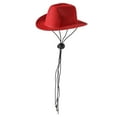 thumbnail image 2 of Sombrero de vaquero jinwen para mascotas con barbilla ajustable Rojo, 2 of 8