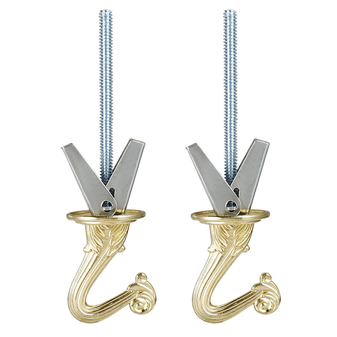 Swag Hook Kit Brass Finish Plant Hanging Ceiling Hook Pack of 2