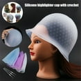 thumbnail image 2 of Reusable Silicone Dye Hat Cap For Hair Color Highlighting Hairdressing With Needle New, 2 of 10