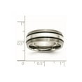thumbnail image 2 of Titanium Brushed Oxidized Sterling Inlay Brush/Antique 8mm Band Size 11 Ring for Women and Men, 2 of 2