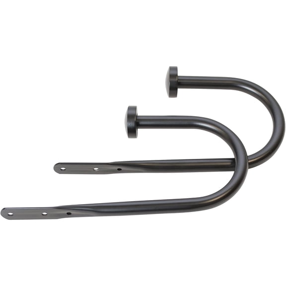 MERIVILLE Decorative End Cap Curtain Holdbacks, Set of 2, Black Finish, Window Tiebacks with Mounting Hardware