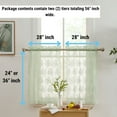 thumbnail image 2 of THD Joelle Floral Rod Pocket Lace Semi Sheer Voile Short Cafe Tiers for Small Windows - 28 x 24 Inch Length (Seafoam Green Tiers, Set of 2), 2 of 6