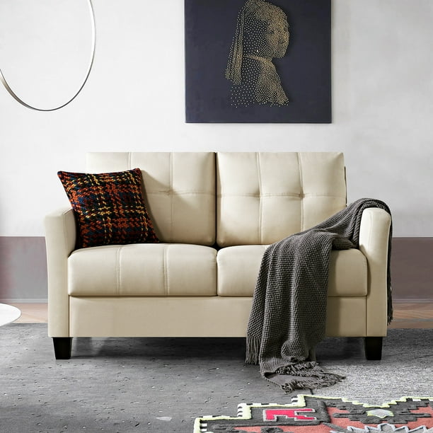 Husbedom 57.5" Loveseat Sofa, Mid Century Modern Decor Love Seat