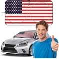 thumbnail image 2 of Gmogad Windshield Sun Shade American Flag USA Patriotic Design Foldable Car Front Window Sunshade For Sedans SUV Truck Red, 2 of 6