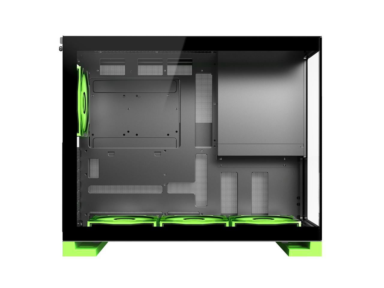 DIYPC IDX8-BK-ARGB Black USB3.0/ Type C Tempered Glass ATX Gaming Computer Case w/ Dual Tempered Glass Panel and 4 x ARGB PWM Fans (Pre-Installed)