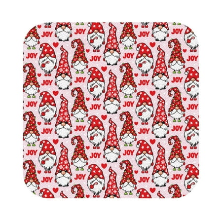 

Pofeuu Christmas Gnome Print Leather Coasters Set of 6 Round Cups Mugs Mat Pad for Home Kitchen Heat Resistant Drink Coasters Square