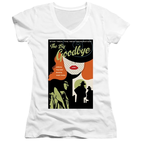 Star Trek Tng Season 1 Episode 12 Junior Women's V-Neck T-Shirt White