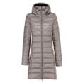thumbnail image 3 of Chaqueta de plumón ligera para mujer, chaqueta ajustada de longitud media con capucha para otoño e invierno, talla grande, gorro de lana, 3 of 3