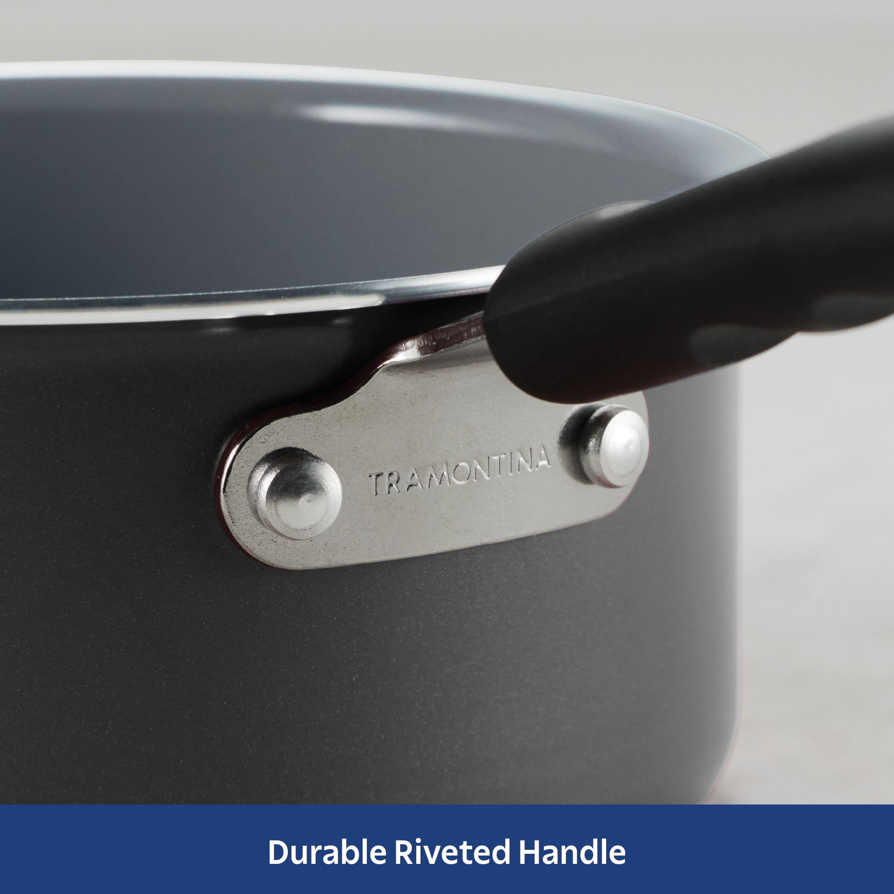 Tramontina PrimaWare 1 Quart Ceramic Steel Gray Open Sauce Pan