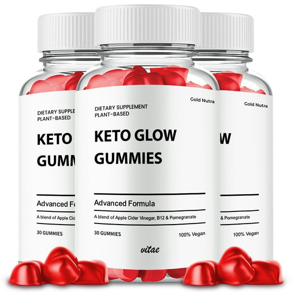 Keto Glow ACV Gummies Supplement, Premium Formula, All Natural Ingredients, 3 Month Supply (3 Pack)