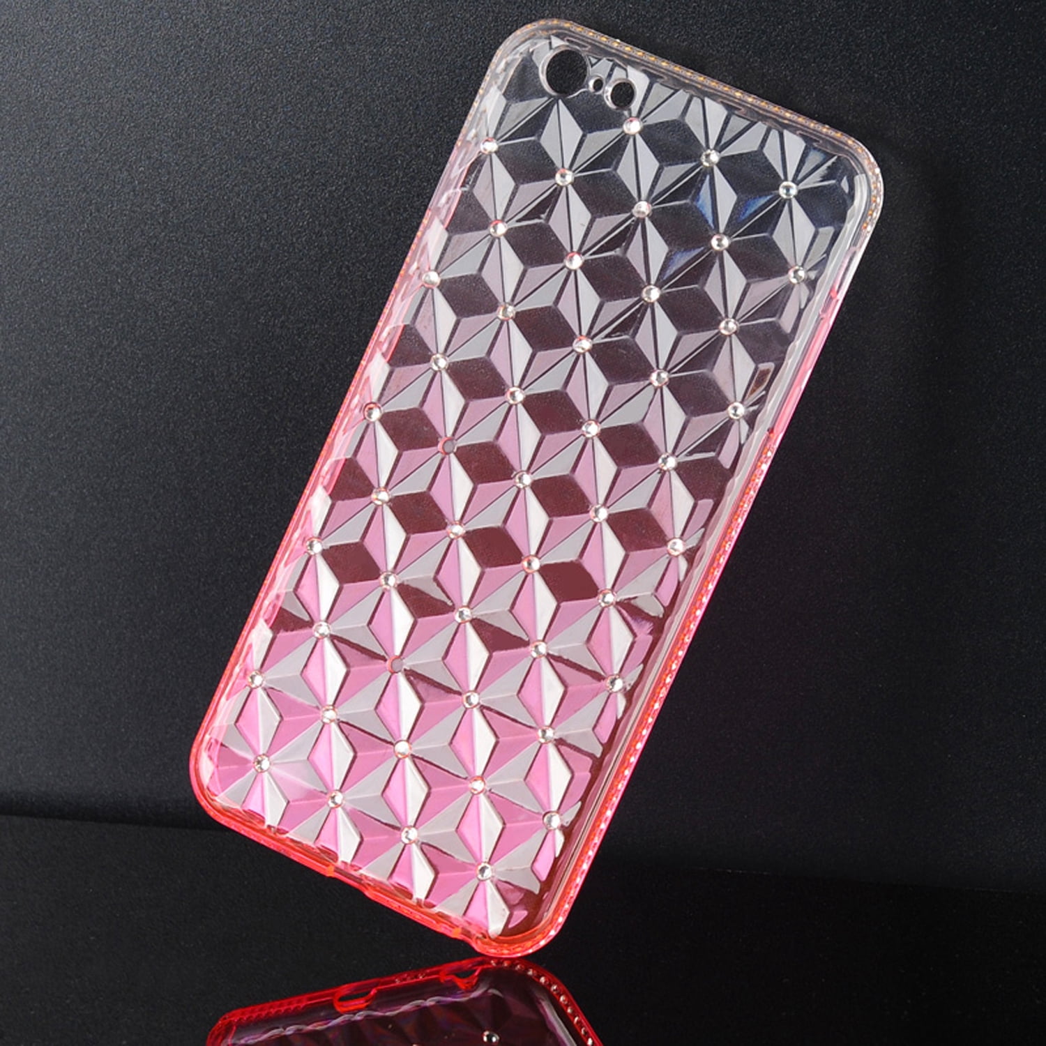Faux Diamond Slim Translucent Flexible TPU Skin Case for iPhone 6 iPhone 6s