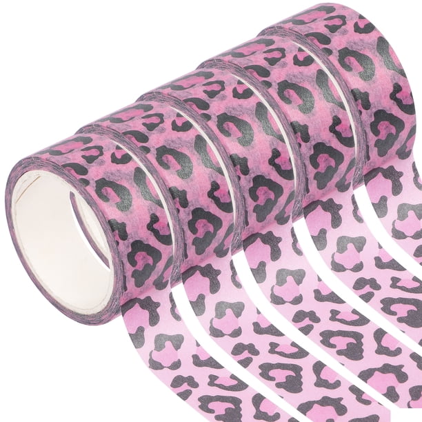 5 rollos de cintas de papel con estampados de animales, cintas adhesivas decorativas para manualidades