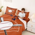 thumbnail image 3 of Erosebridal Sports City Queen Sheet Sets, Baseball Bed Set, Chocolate Navy, 4pcs, 3 of 5