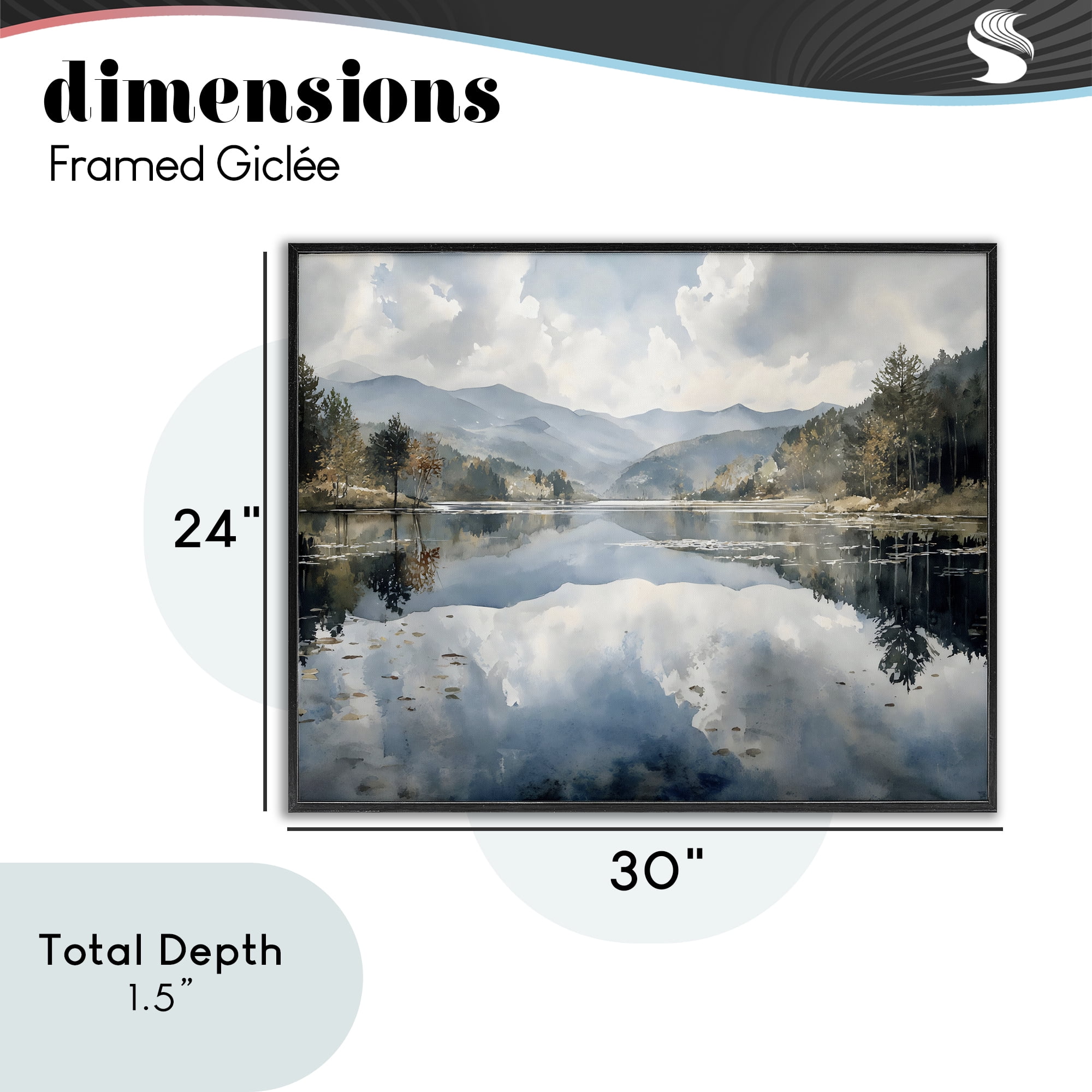 Stupell Industries Nature's Reflection on Mountain Lake Black Framed Giclee Art, design by Franklyn Gregory