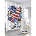 thumbnail image 3 of Independence Day Shower Curtain, Heart American Flag Daisy Flower Washable Shower Curtain with Hooks Bath Decor Fabric Shower Curtains for Bathroom, Hotel, Stalls, Bathtubs, 54x78 Inch, 3 of 6