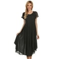 thumbnail image 5 of Sakkas Everyday Essentials Cap Sleeve Caftan Dress / Cover Up - Black - One Size, 5 of 6