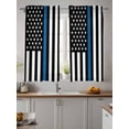 thumbnail image 2 of Blue White American Police Flag Curtains 45 Inch Length,Sheer Curtains for Bedroom Living Room Window Honoring Law Enforcement Officers Kitchen Curtains Small Half Window Drapes 42"x45" 2 Panels, 2 of 7