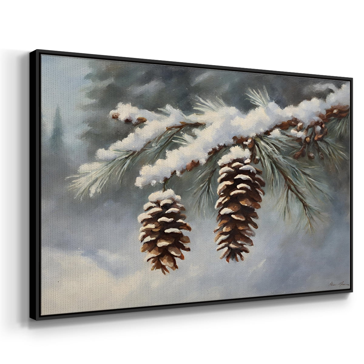 Vintage Landscape-CXCVIII By Wexford Home Framed in Black Wood Gallery Wrapped Canvas 17 in. x 25 in.