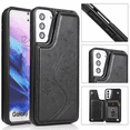 thumbnail image 7 of Asuwish Compatible with Samsung Galaxy S21 5G 6.2 inch Wallet Phone Case Tempered Glass Screen Protector and Flower PU Leather Credit Card Holder Stand Slot Cell Cover for S 21 21S G5 Women Men Black, 7 of 7