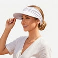 thumbnail image 6 of Homellea Women's UPF 50+ UV Protection Sun Visor Hat,Wide Brim UV Protection and Waterproof Hat, Lightweight Foldable Ponytail Beach Cap for Golf Hiking, 6 of 8