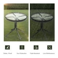 thumbnail image 5 of Zimtown 18" Round Tempered Glass Outdoor Patio Side Table, Metal Frame End Table, Black, 5 of 9