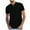 Black, variant on WREESH Men's Summer Casual Henley Shirt Loose Cotton and Linen Solid T-Shirt Short Sleeve V-Neck Tops Gray