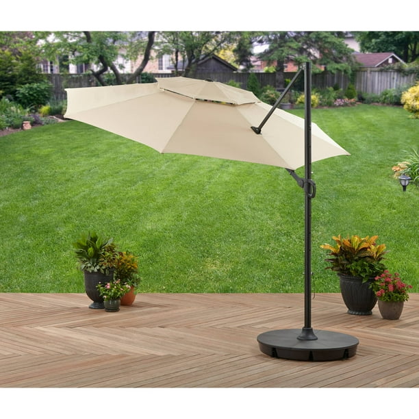 Better Homes And Gardens 11 Offset Umbrella With Base Tan
