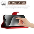 thumbnail image 4 of Allytech Wallet Case for iPhone 16 Plus with Card Cash Slots, Luxury Premium PU Leather Kickstand Shoulder Strap Lanyard Shockproof Anti-Fall Full Body Protective Flip Shell - Red, 4 of 6
